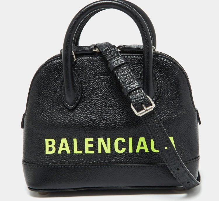 Balenciaga Black Leather Xxs Ville Satchel