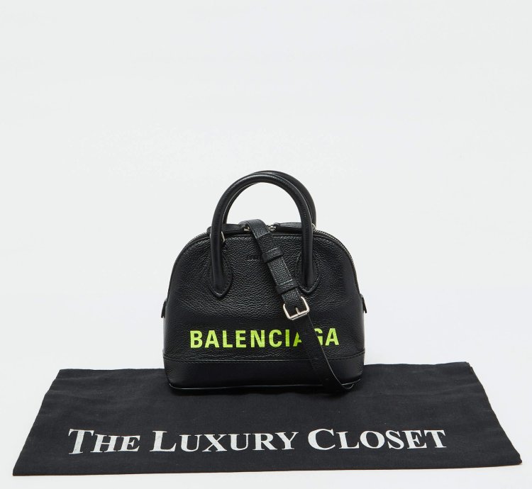 Balenciaga Black Leather Xxs Ville Satchel