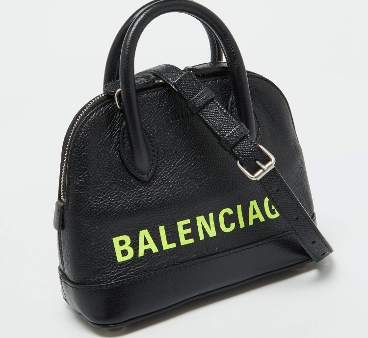 Balenciaga Black Leather Xxs Ville Satchel