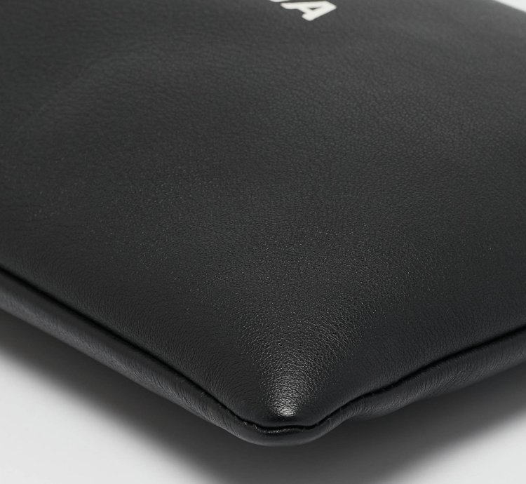 Balenciaga Black Leather Zip Pouch