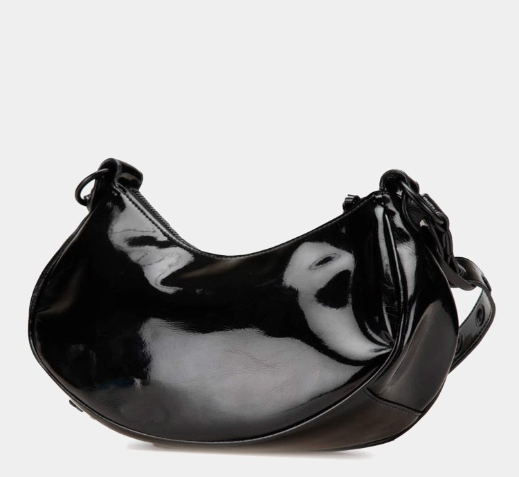 Balenciaga Black Patent Leather Motocross Le Cagole Xs Shoulder Bag