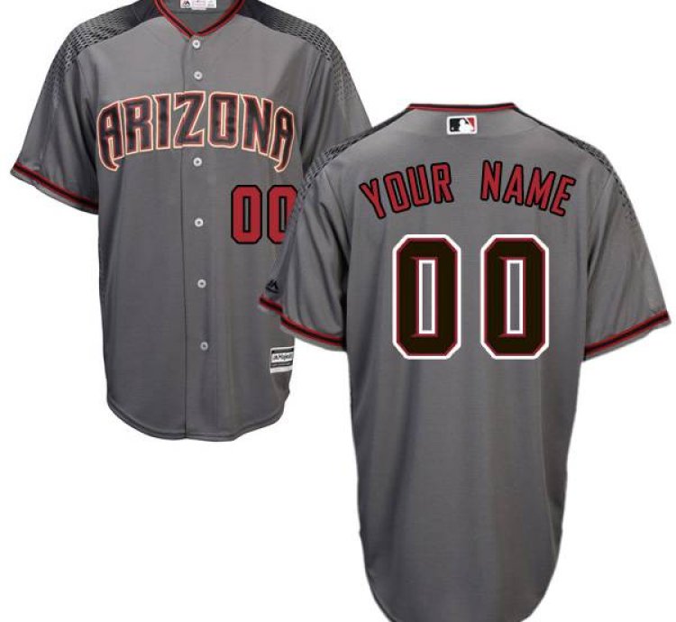 Arizona Diamondbacks Gray With Brick Customized Majestic Mlb Collection Jersey
