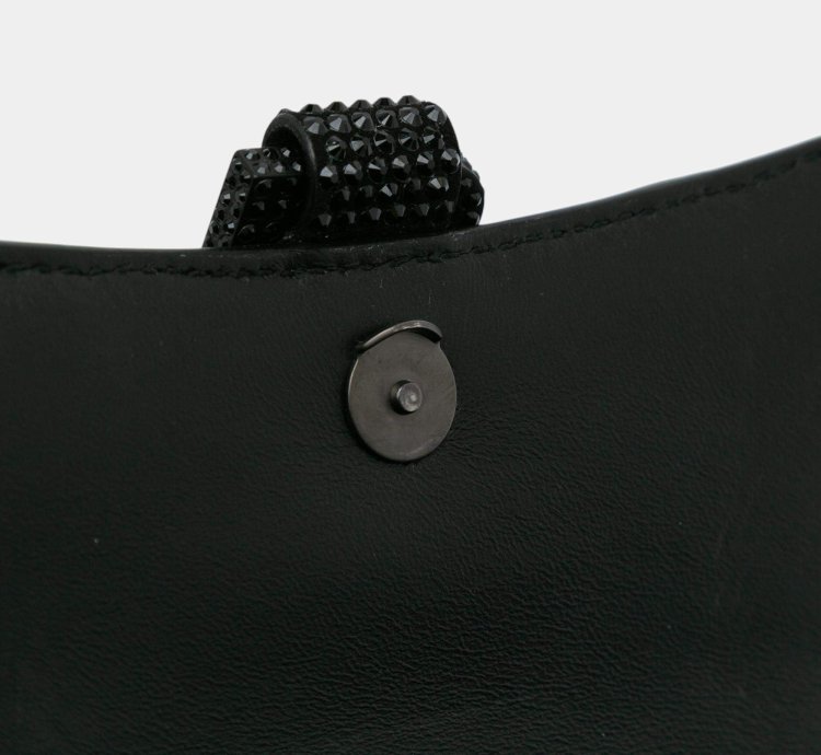 Balenciaga Black Rhinestone Xs Hourglass Shoulder Bag