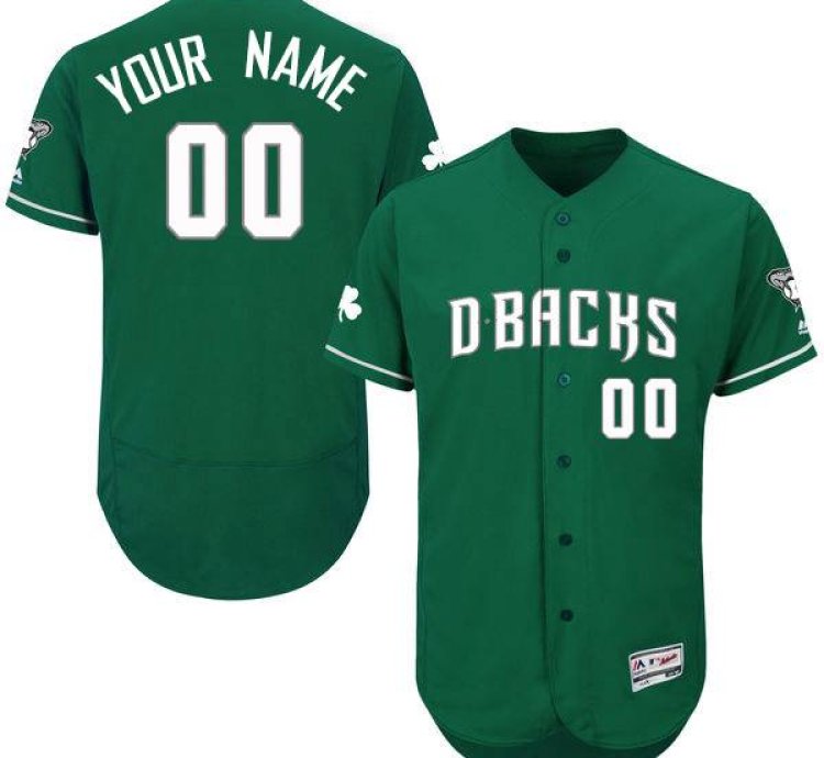 Arizona Diamondbacks Green Celtic Customized Flexbase Majestic Mlb Collection Jersey