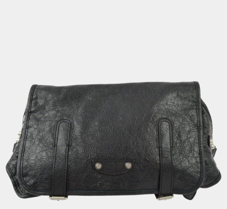 Balenciaga Black Sheepskin Belt Bum Bag