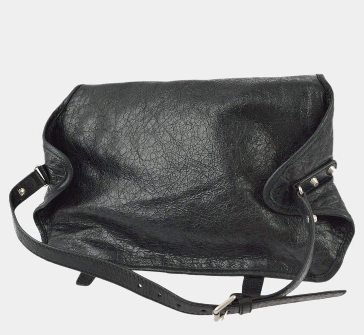 Balenciaga Black Sheepskin Belt Bum Bag