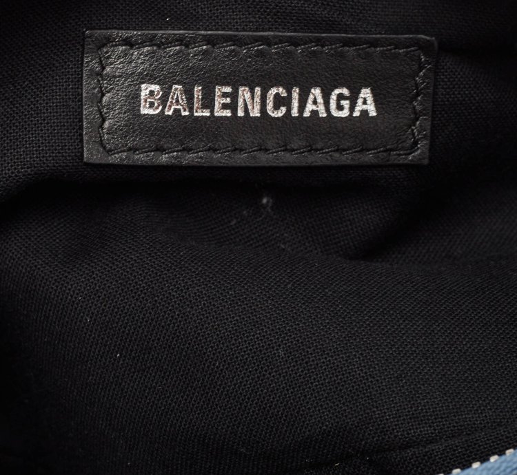 Balenciaga Blue Bb Monogram Denim Xs Le Cagole Shoulder Bag