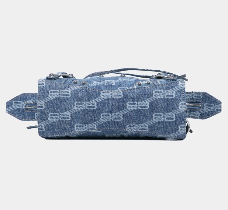 Balenciaga Blue Denim Bb Monogram Neo Cagole Xs Satchel