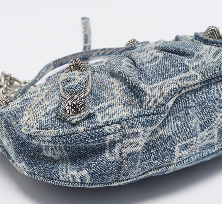 Balenciaga Blue Denim Mini Le Cagole Shoulder Bag