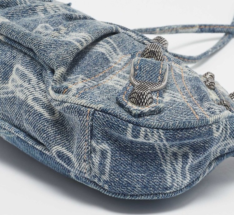 Balenciaga Blue Denim Mini Le Cagole Shoulder Bag