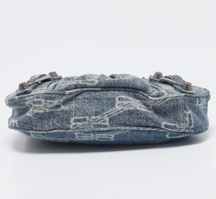 Balenciaga Blue Denim Mini Le Cagole Shoulder Bag