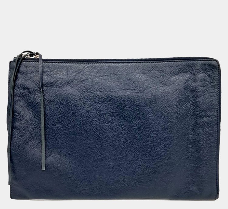 Balenciaga Blue Leather Motor Clutch