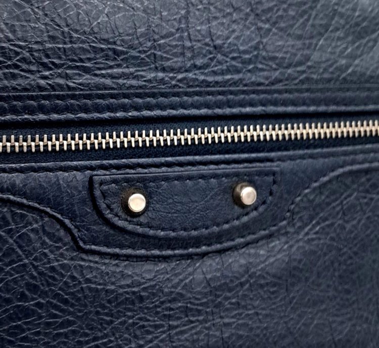 Balenciaga Blue Leather Motor Clutch