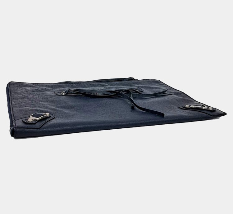 Balenciaga Blue Leather Motor Clutch