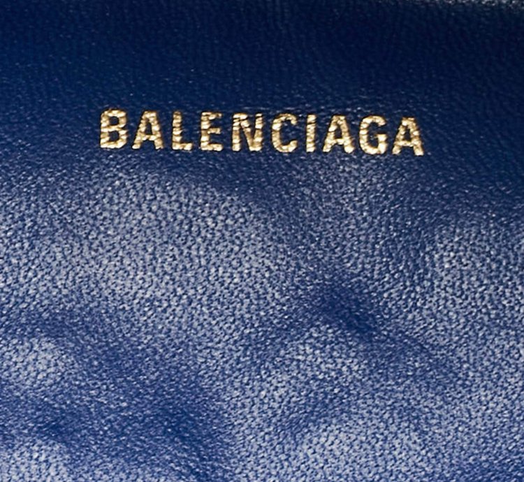 Balenciaga Blue Leather Souvenir Crossbody Bag