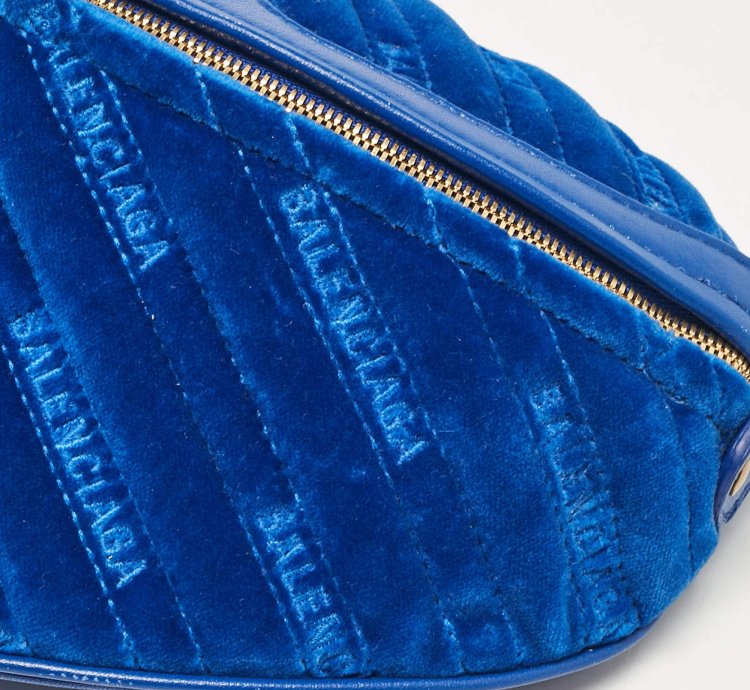 Balenciaga Blue Leather Souvenir Crossbody Bag