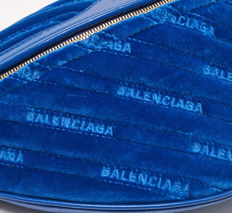 Balenciaga Blue Leather Souvenir Crossbody Bag