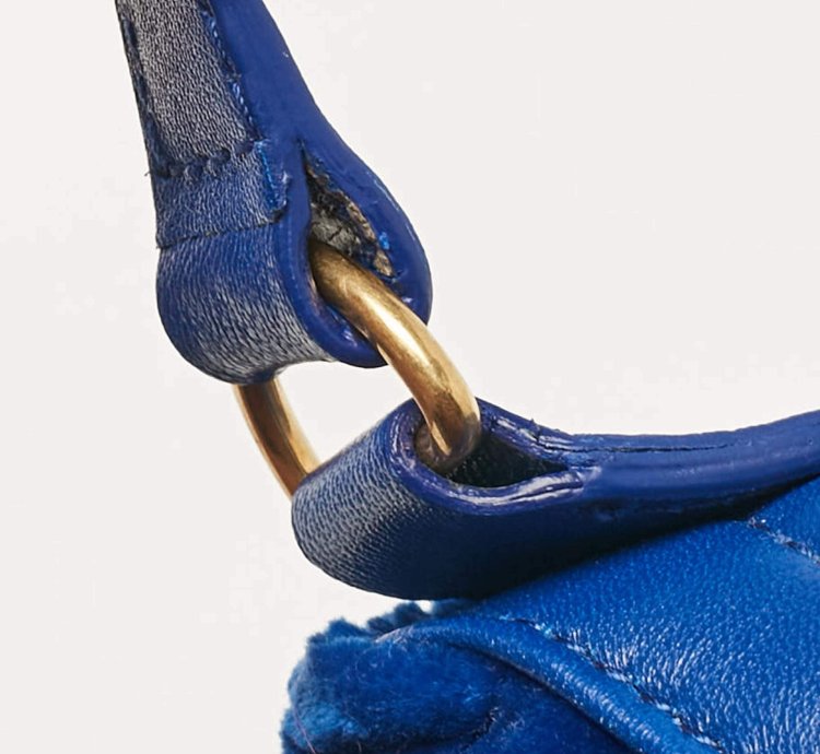 Balenciaga Blue Leather Souvenir Crossbody Bag