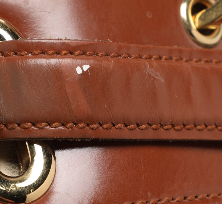 Balenciaga Cream Brown Leather Lune Tote