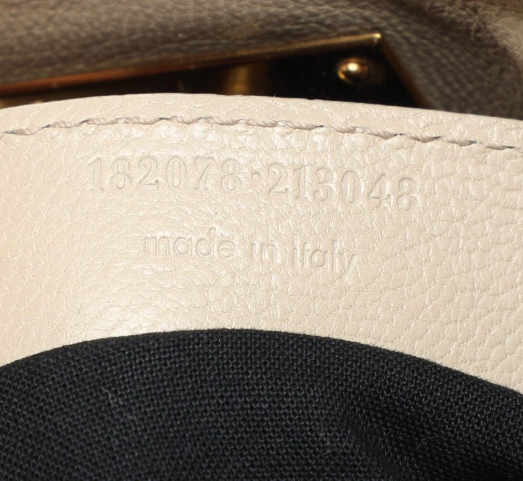 Balenciaga Cream Brown Leather Lune Tote