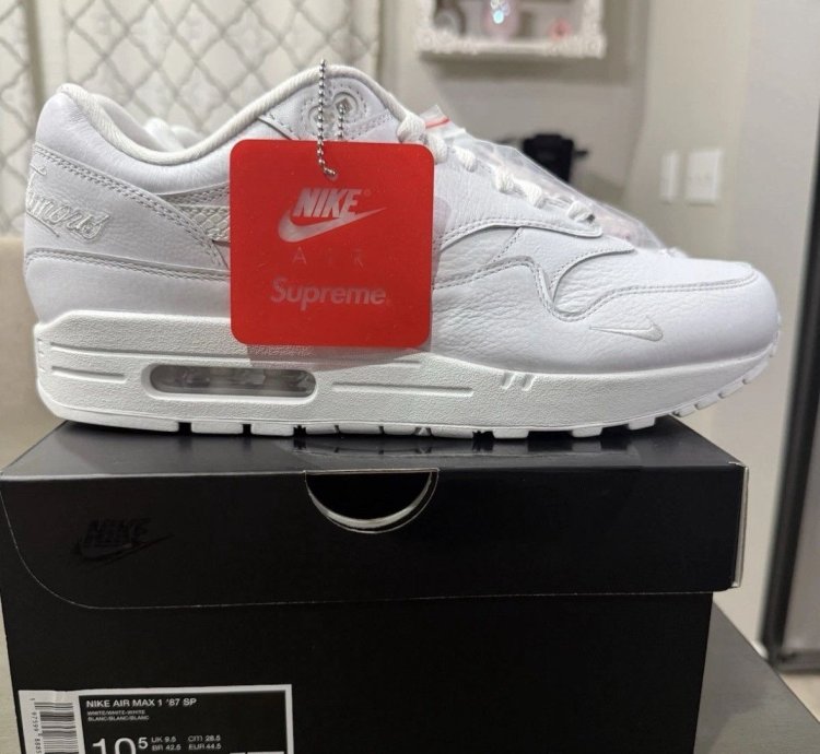 Nike Supreme Air Max 1 87 Sp Shoes Triple White Hf8813