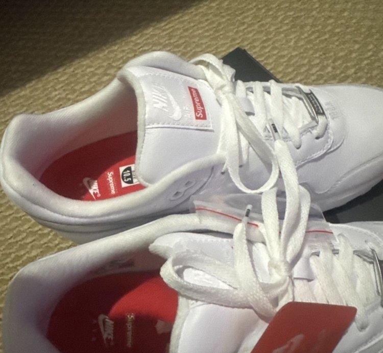 Nike Supreme Air Max 1 87 Sp Shoes Triple White Hf8813