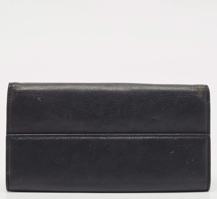 Balenciaga Dark Blue Leather Classic Continental Wallet