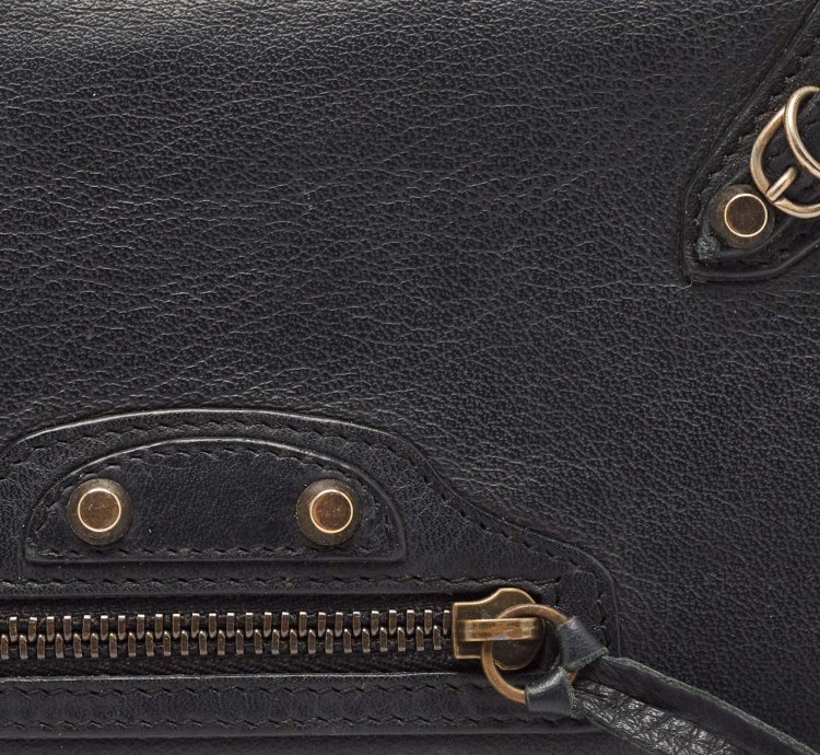 Balenciaga Dark Blue Leather Classic Continental Wallet