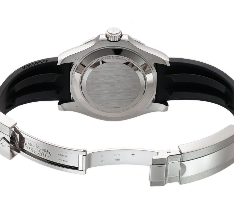 Rolex Yacht-master 42 42mm 18k White Gold Ceramic Bezel On Oysterflex