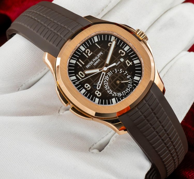 Patek Philippe Aquanaut Rose Gold Brown Dial 5164r Complete Set