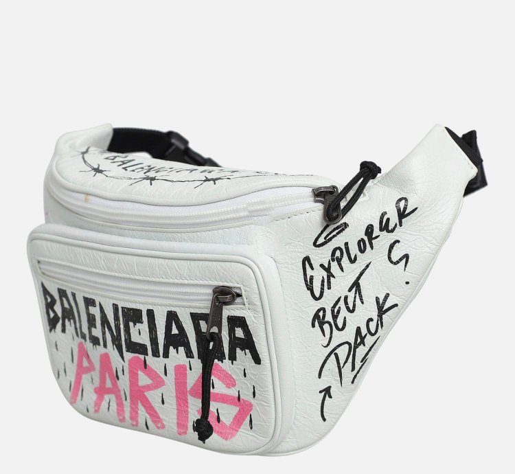 Balenciaga Graffiti Leather Belt Bag
