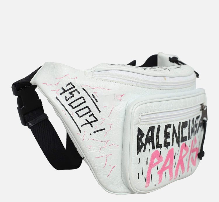 Balenciaga Graffiti Leather Belt Bag