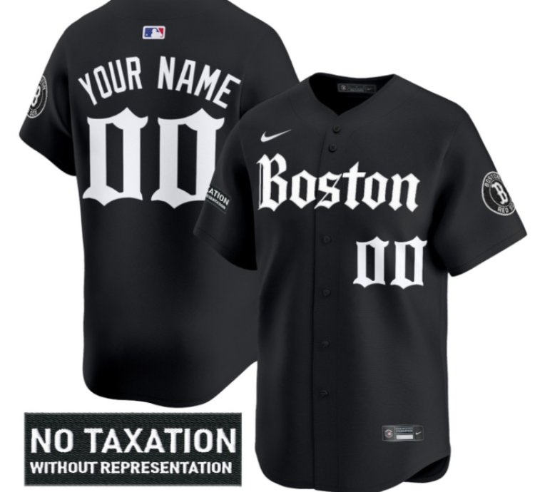 Custom Boston Red Sox Jersey Retro Newspaper Edition Vapor Limited Stitched Black