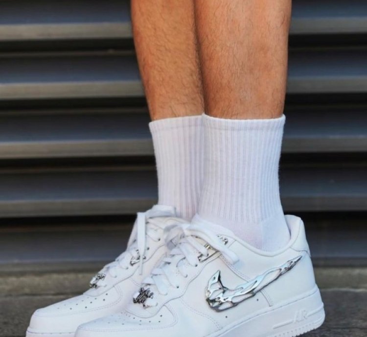 Nike Air Force 1 Molten Metal White Sneakers