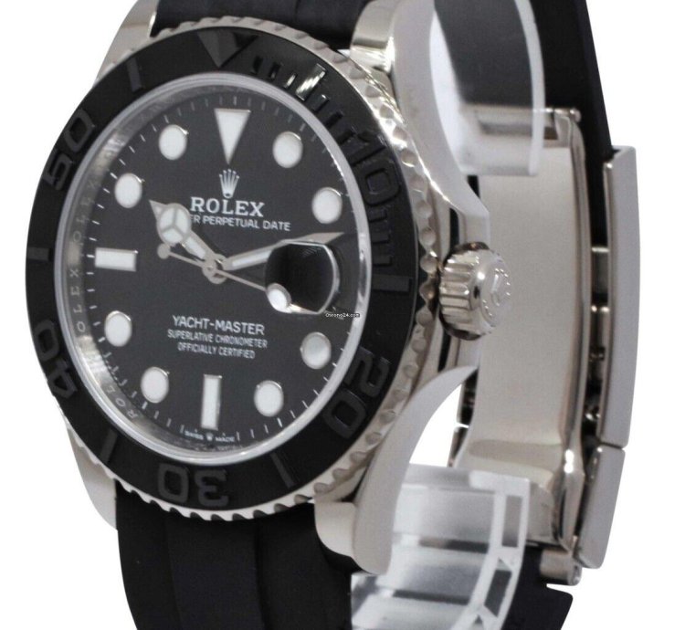 Rolex Yacht-master 42 42mm 18kt White Gold Men Oysterflex Watch 23 226659