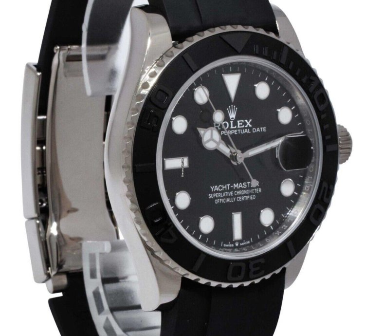 Rolex Yacht-master 42 42mm 18kt White Gold Men Oysterflex Watch 23 226659