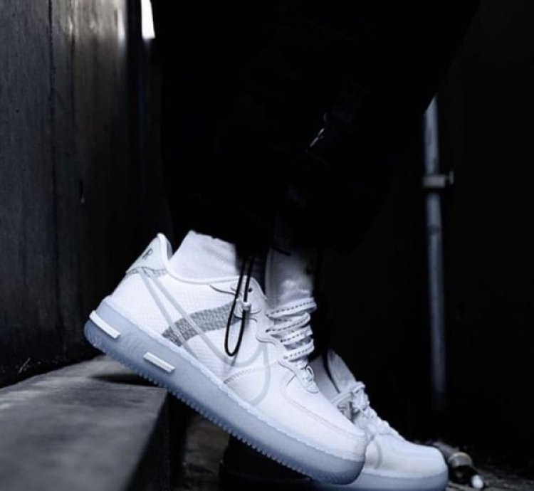 Nike Air Force 1 React Ice White Basketball Sneakers Semi Ua