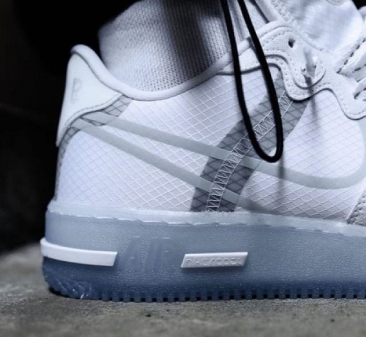 Nike Air Force 1 React Ice White Basketball Sneakers Semi Ua