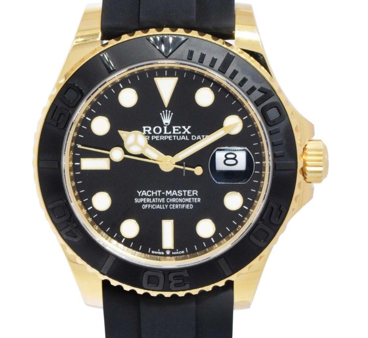 Rolex Yacht-master 42 42mm 18kt Yellow Gold Men Oysterflex Watch 24 226658