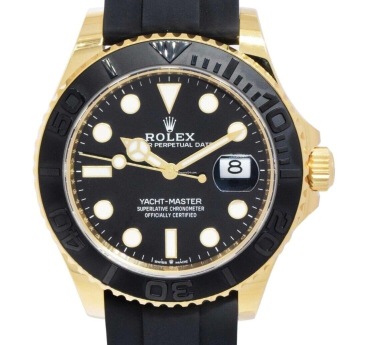 Rolex Yacht-master 42 42mm 18kt Yellow Gold Men Oysterflex Watch 24 226658