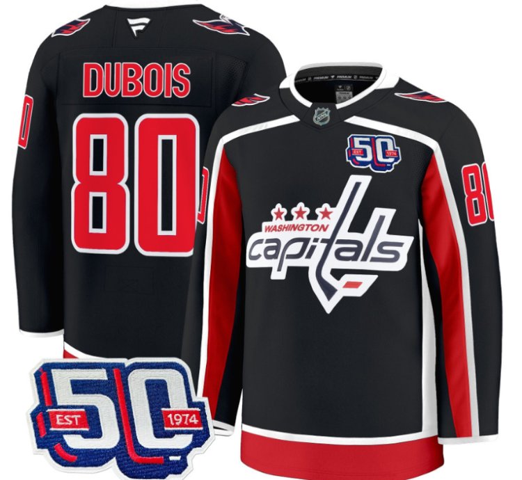 Men Pierre Dubois Jersey 80 Washington Capitals 50th Anniversary Stitched Black