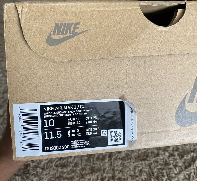 Nike Travis Scott Air Max 1 Baroque Brown