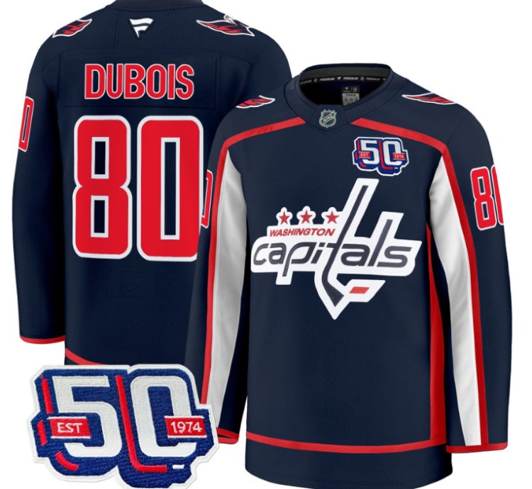 Men Pierre Dubois Jersey 80 Washington Capitals 50th Anniversary Stitched Navy