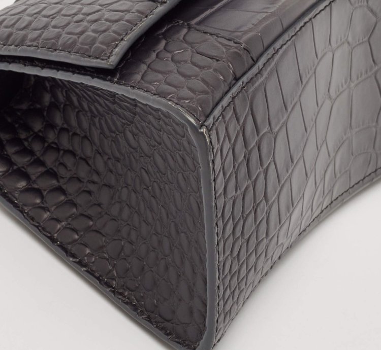 Balenciaga Grey Ombre Leather Small Hourglass Top Handle Bag