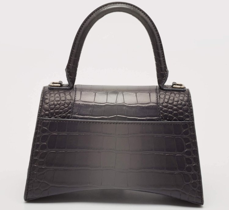Balenciaga Grey Ombre Leather Small Hourglass Top Handle Bag
