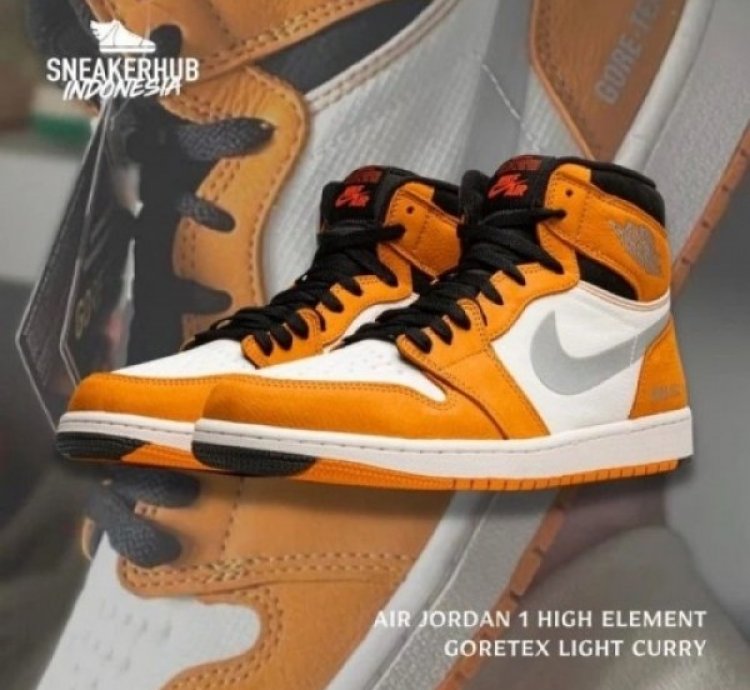 Nike Air Jordan 1 High Element Goretex Light Curry Basketball Sneakers