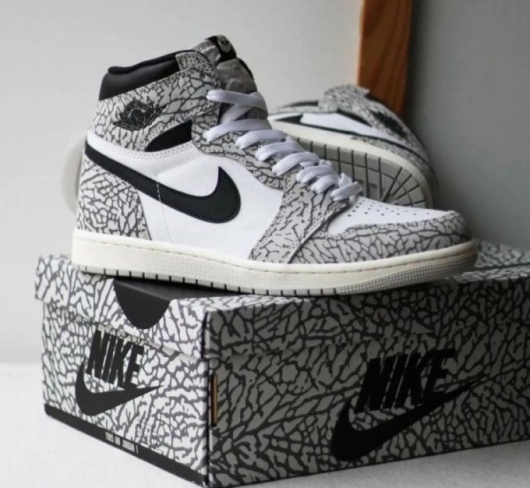 Nike Air Jordan 1 High Elephant Print Basketball Sneakers Semi Ua