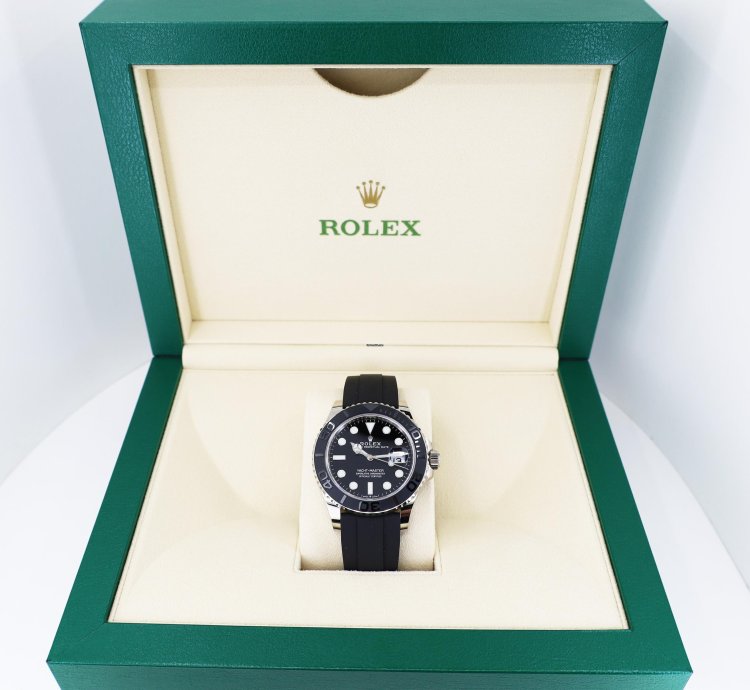 Rolex Yacht-master 42 42mm Black Ceramic Bezel White Gold Black Dial Oysterflex Band 226659