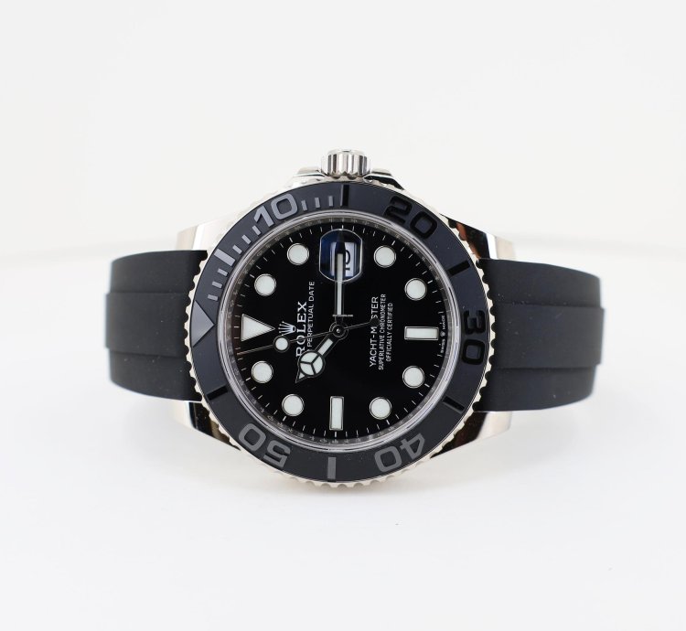 Rolex Yacht-master 42 42mm Black Ceramic Bezel White Gold Black Dial Oysterflex Band 226659