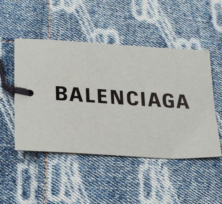 Balenciaga Light Blue Bb Monogram Denim Small Hourglass Top Handle Bag